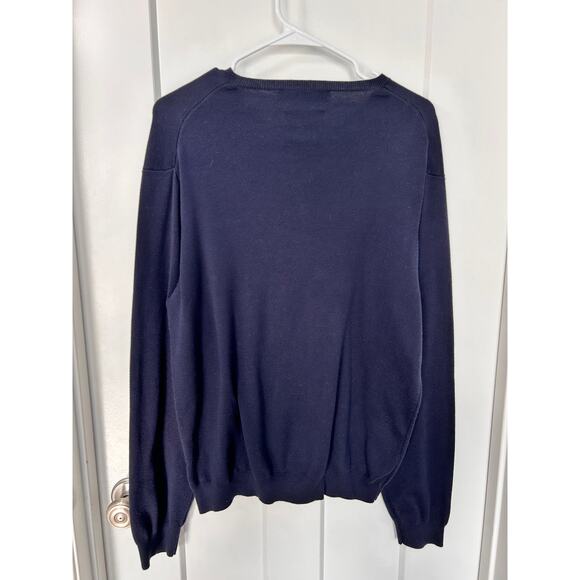 Vintage Polo by Ralph Lauren Men's Pima Cotton V Neck Sweater Logo Blue Size XL - Picture 5 of 7